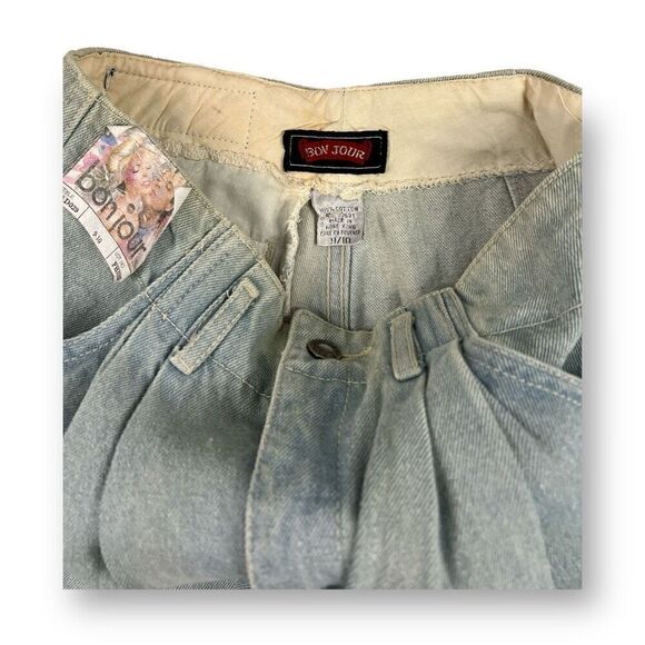 Bon Jour Vintage High Waisted Pleated Jeans Size 9/10 - Picture 4 of 10